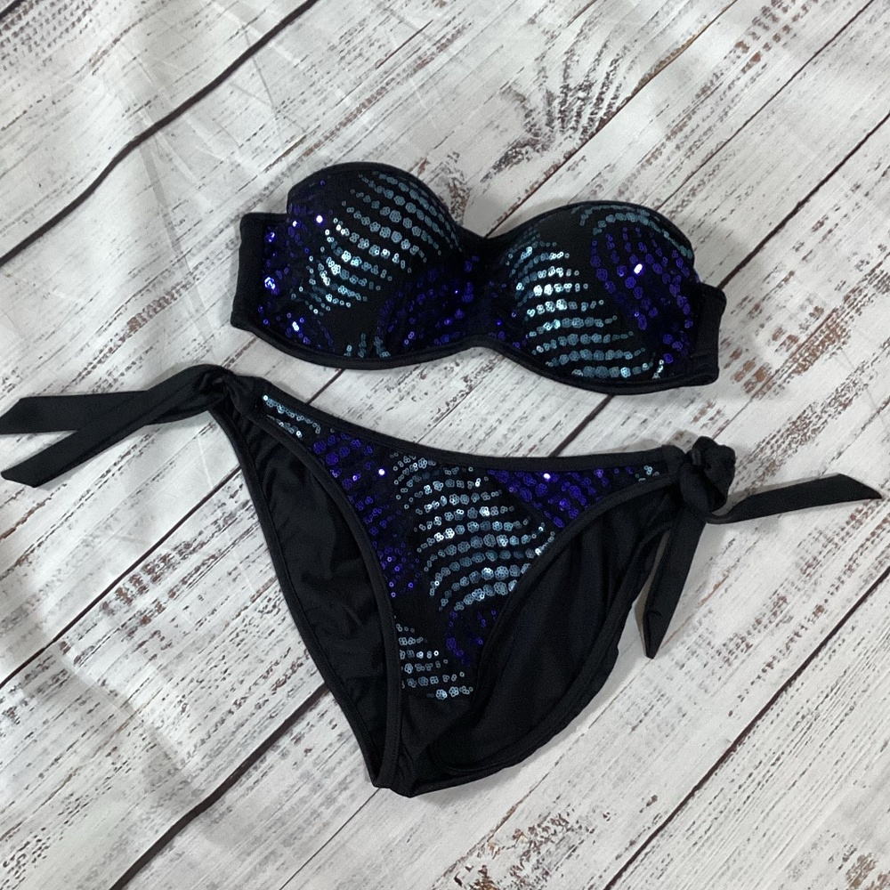 353. Venus Bandeau Sequin Bikini NWOT Size 12